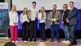 Gewinnerfoto auf der Bühne